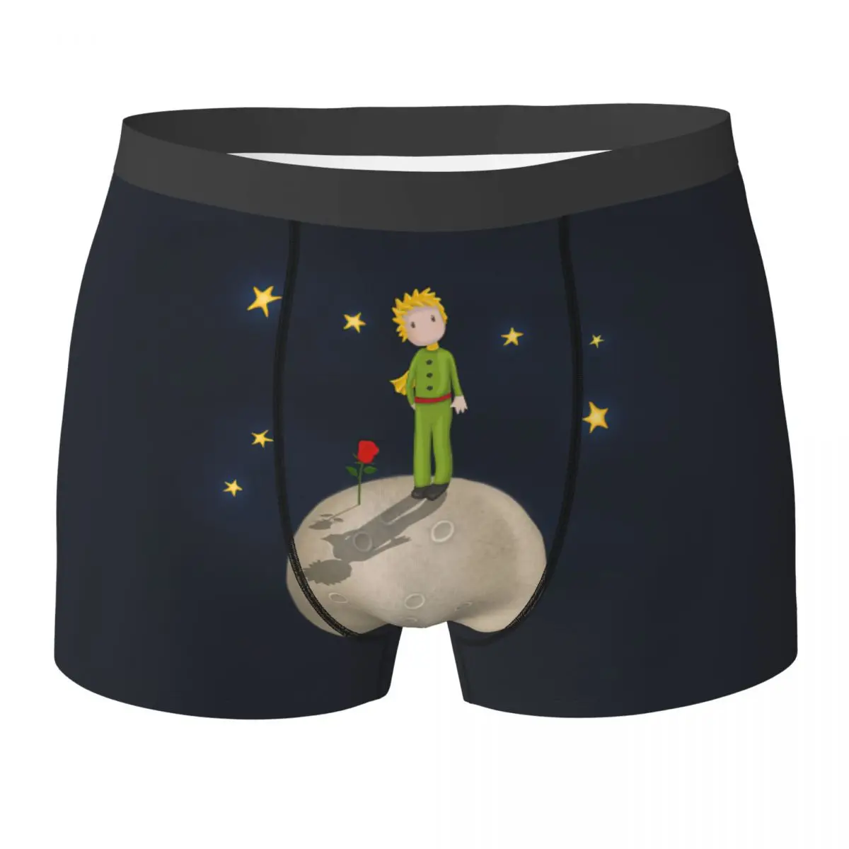 Ropa interior de el principito Valentina Hramov para hombre, calzoncillos divertidos de Le Petit Prince, calzoncillos cortos, bragas suaves de talla grande