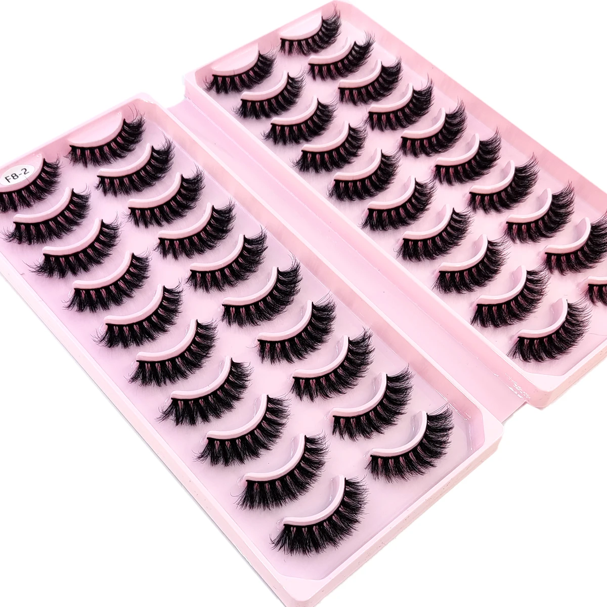 جديد 20 زوجًا من رموش المنك الصناعية رموش المنك الرقيقة طويلة الأمد رموش مجعدة درامية وصلات سميكة وطويلة