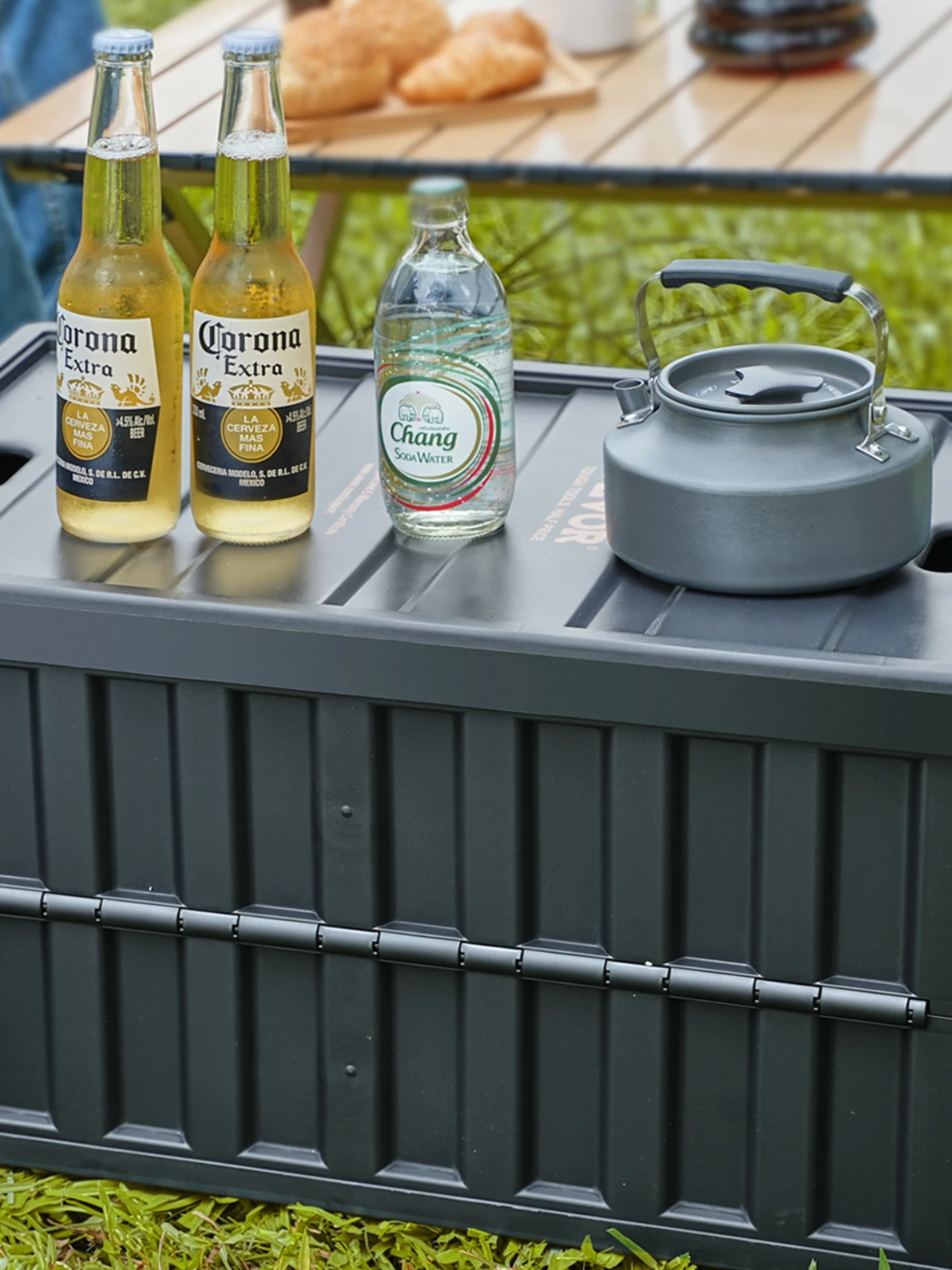 SucceBuy Set van 3 45L/65L Opvouwbare Opbergbakken Opvouwbare Stapelbare Utility Garagekratten met Deksels voor Kleding Snack Kruidenier - afbeelding 2