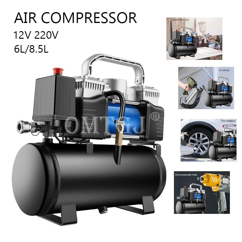 Small  Air Compressor 12V 220V Car Tire Inflator Spray Painting Air Pump Mini Car Tire Inflator Pump