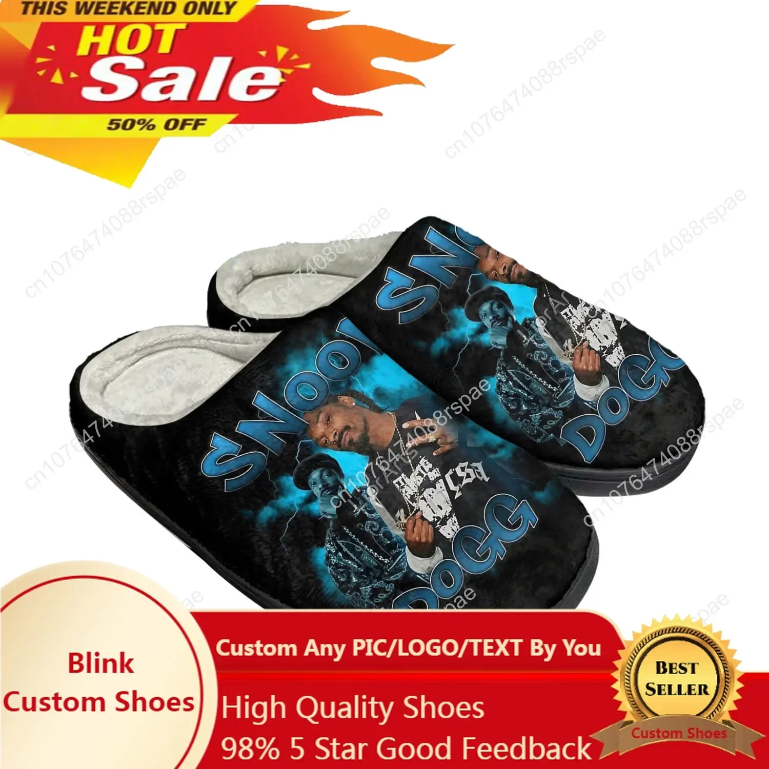 Snoop Dogg Home Cotton Slippers Mens Womens Plush Bedroom Casual Keep Warm Shoes Thermal Indoor Slipper Customized Couple Shoe