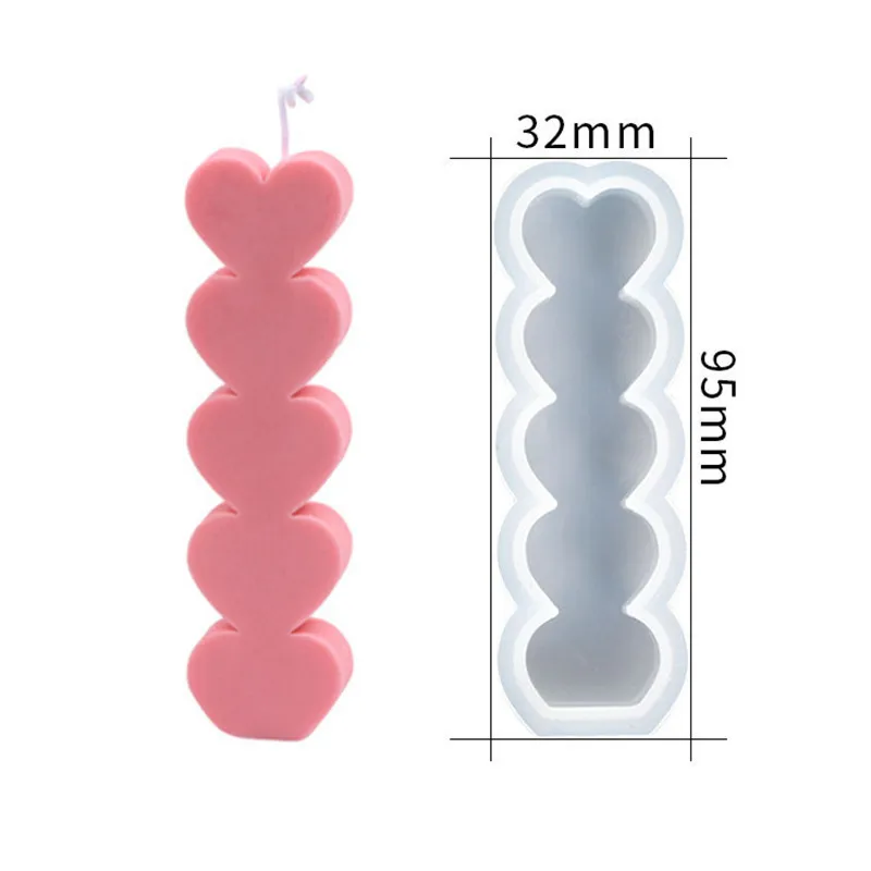 Long Strip love Candle Silicone Mold Scented Candle Resin Mold Handmade Romantic Wedding Party Dinner Art Candle Home Decoration