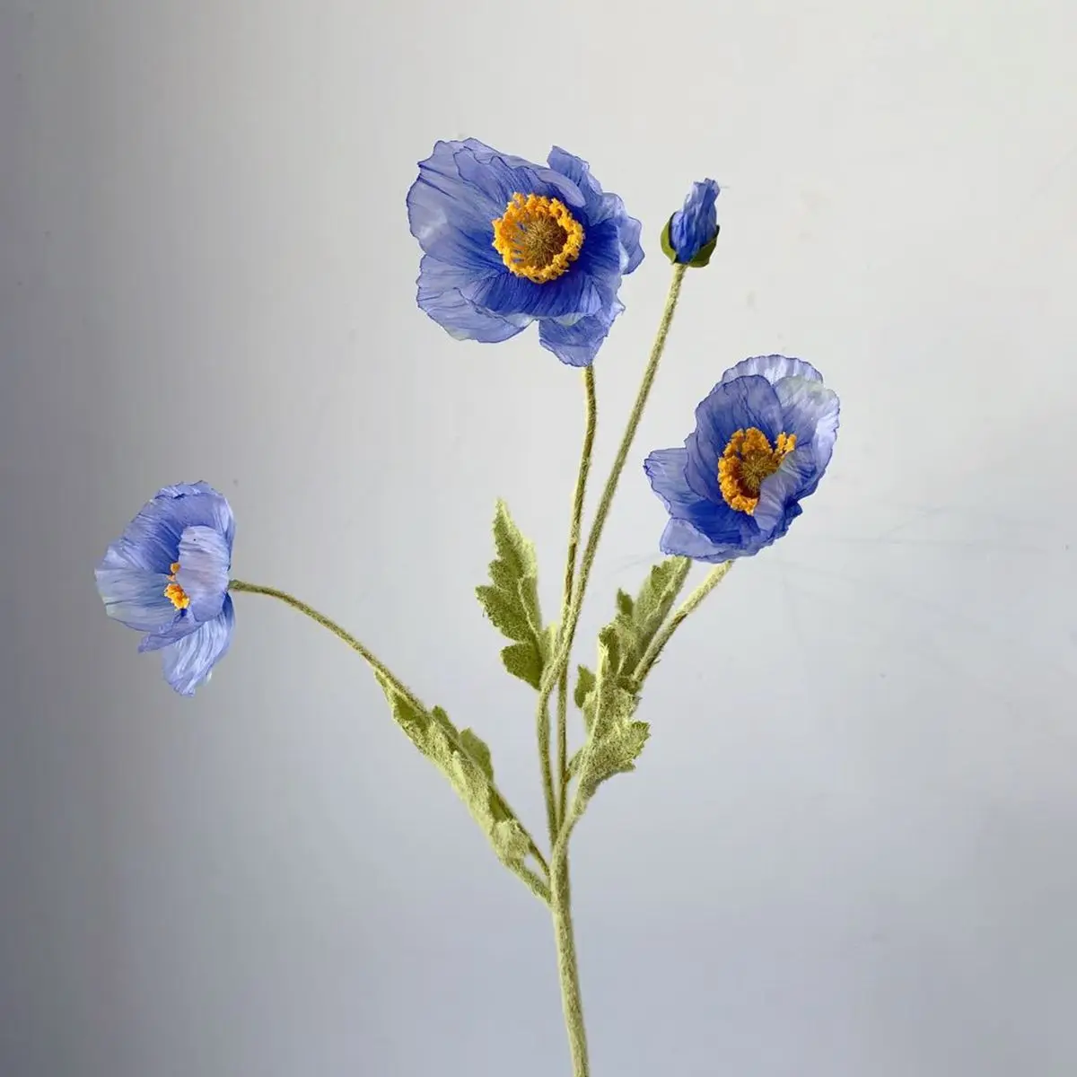

Color Gorgeous Elegant Flocking Stem Real Touch Artificial Papaver Rhoeas Silk Plants Faux Bouquet Fake Poppies Flowers