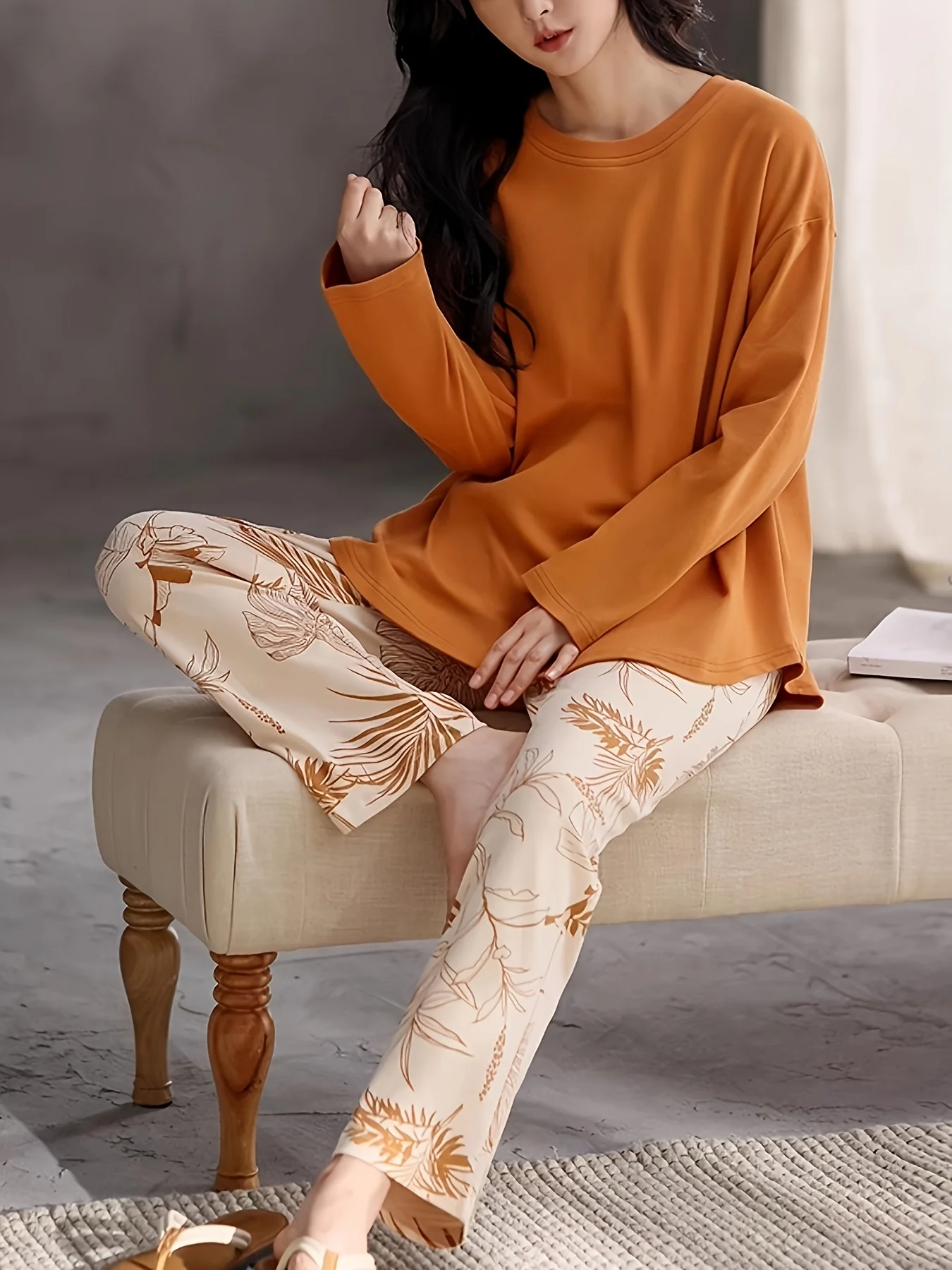 New Women's Autumn/Winter Pajama Set - High-Aesthetic, Minimalist & Casual Sweet Loungewear