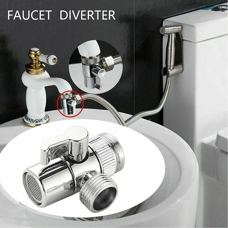 Adaptador de grifo con interruptor de aleación de Zinc, divisor de fregadero de cocina, válvula desviadora, conector de grifo de agua, accesorios de cocina para ducha y bidé