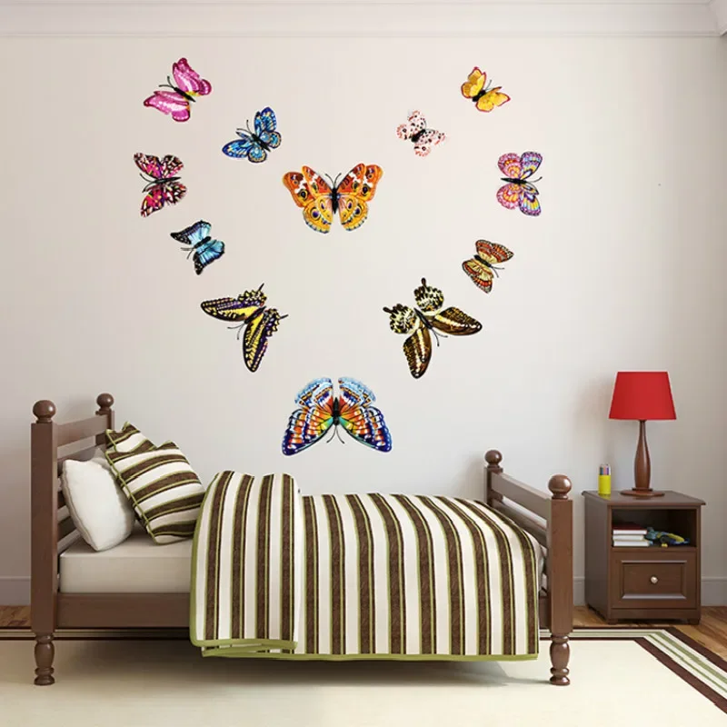 Glow in The Dark 3D Vlinder Muurstickers Dubbele Vleugels PVC Decals voor Thuis Bruiloft Kerst Decor Glow in The Dark Speelgoed