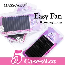 5pcs/lot 8-20mm & mix length easy fanning eyelash extension autofloracion fan russian volume bloom lash make up tools cilia