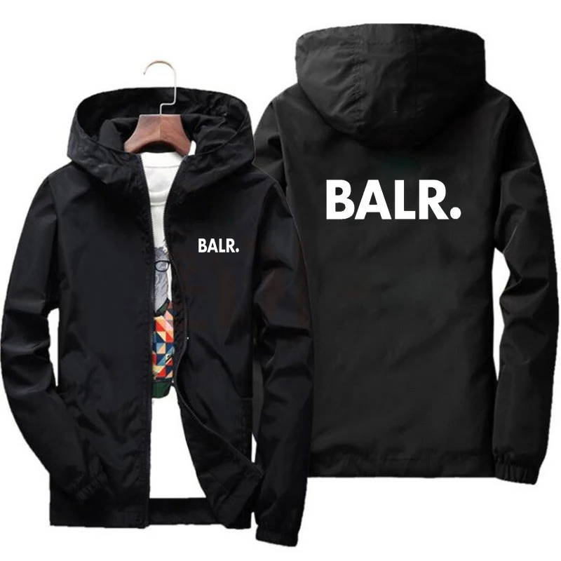 Chaqueta cortavientos con estampado BALR para hombre  abrigo cremallera ropa de calle S-7XL talla grande Hip Hop