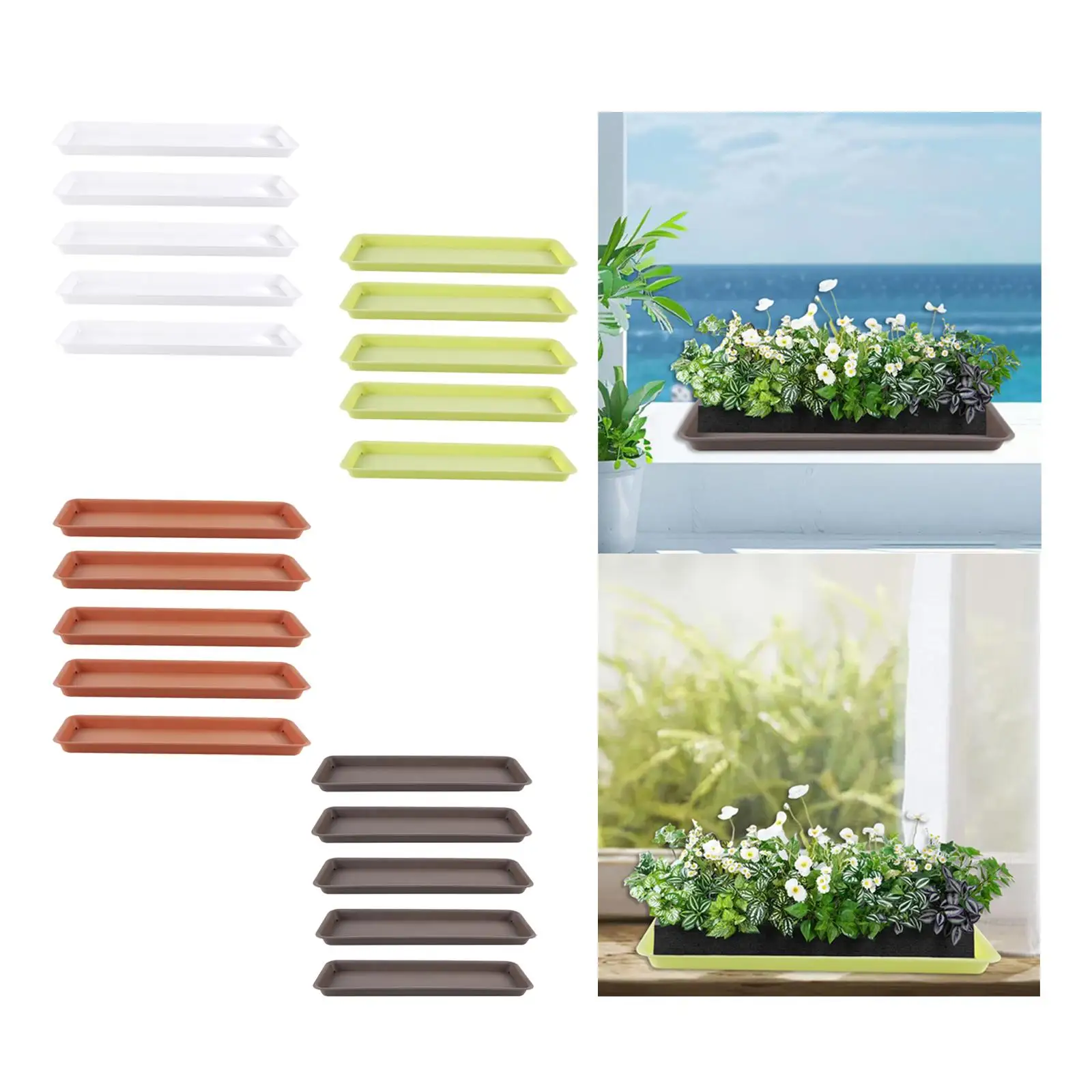 5 Pieces Plant Saucers, Planter Saucers, Compact Heavy Duty Flower Pot Trays,
