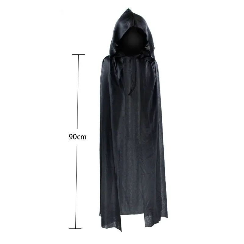 Horror Stitch Themed Cosplay Outfit Grim Reaper Black Cloak Costume Skull Skeleton Themed Full Set Outfit with Matching Props