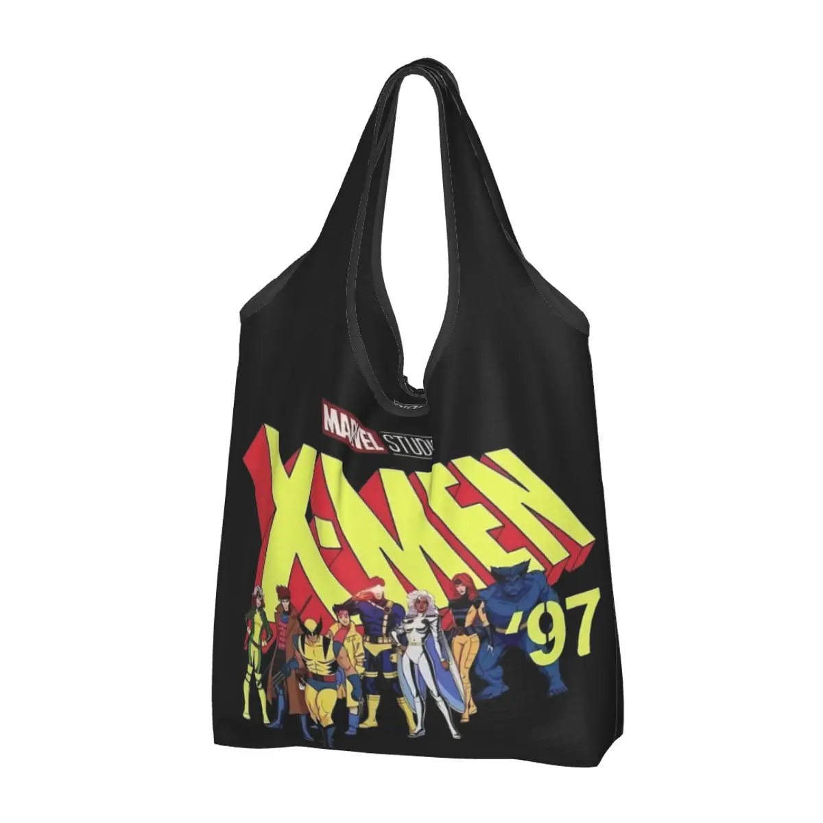 Custom Disney X-Men Marvel Film Grocery Shopping Bags Cute Shopper Tote Shoulder Bag Large Capacity Portable Handbag