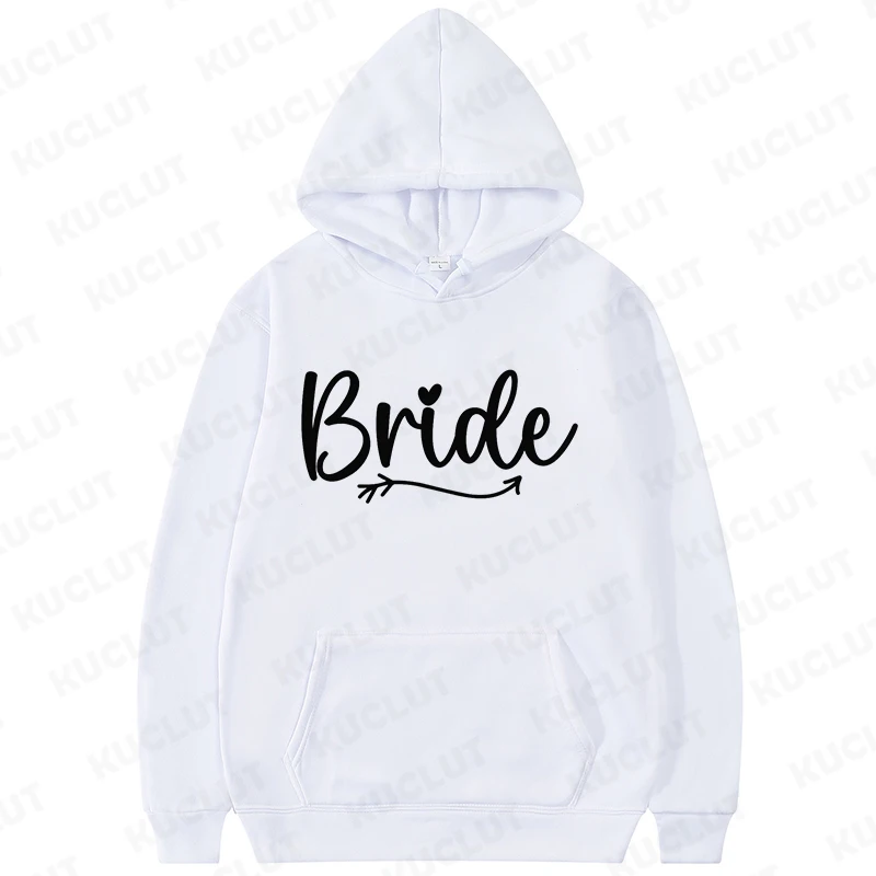 Felpe con cappuccio da donna con stampa della sposa della squadra Harajuku felpa con cappuccio Oversize moda abbigliamento allentato felpa comoda felpe con cappuccio da damigella d'onore della sposa