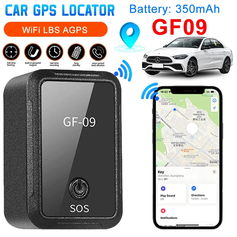 GF-09 GF-07 GPS Car Tracker Real Time Tracking Anti-Theft Anti-lost Key Pet Locator Strong Magnetic Mount SIM Message Positioner