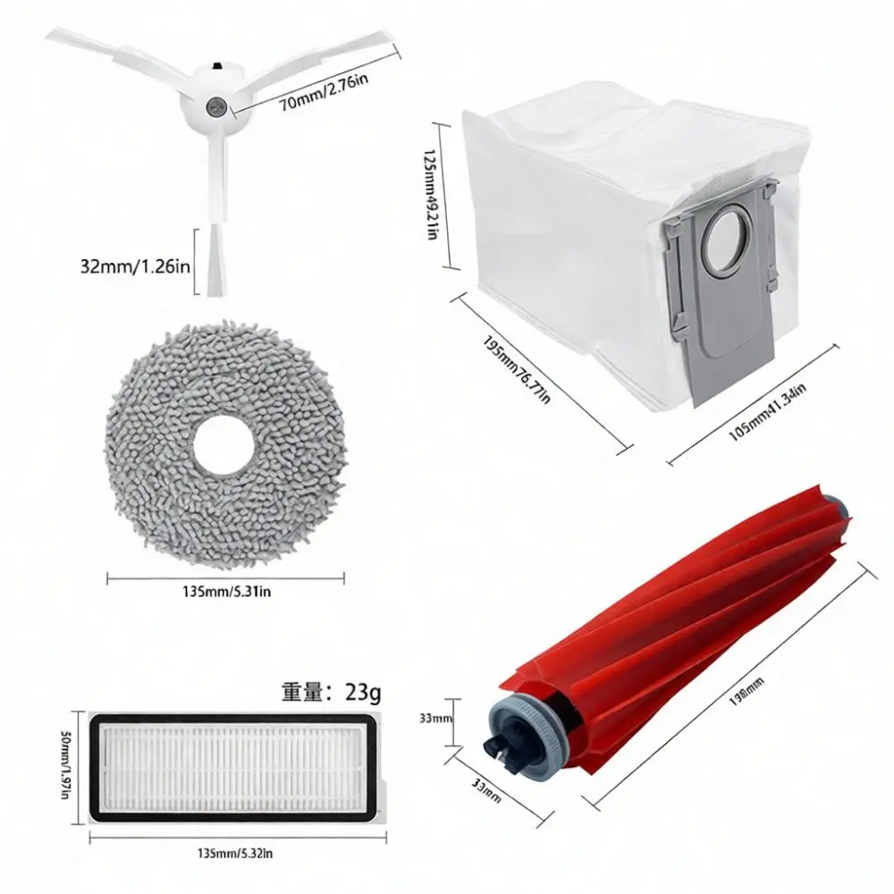Robot Vacuum Accessories For Roborock P10 Pro P10S QRevo MaxV S Pure Replacement Main Brush Side Brush Filter Mop Cloth Set
