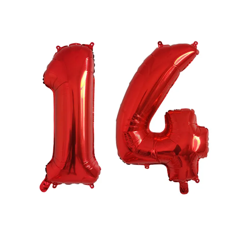 2Pcs 32 Inch Gold Silver Black Blue Red Helium Foil Number Balloon 10 11 12 13 14 15 Happy Birthday Party Decoration Supplies