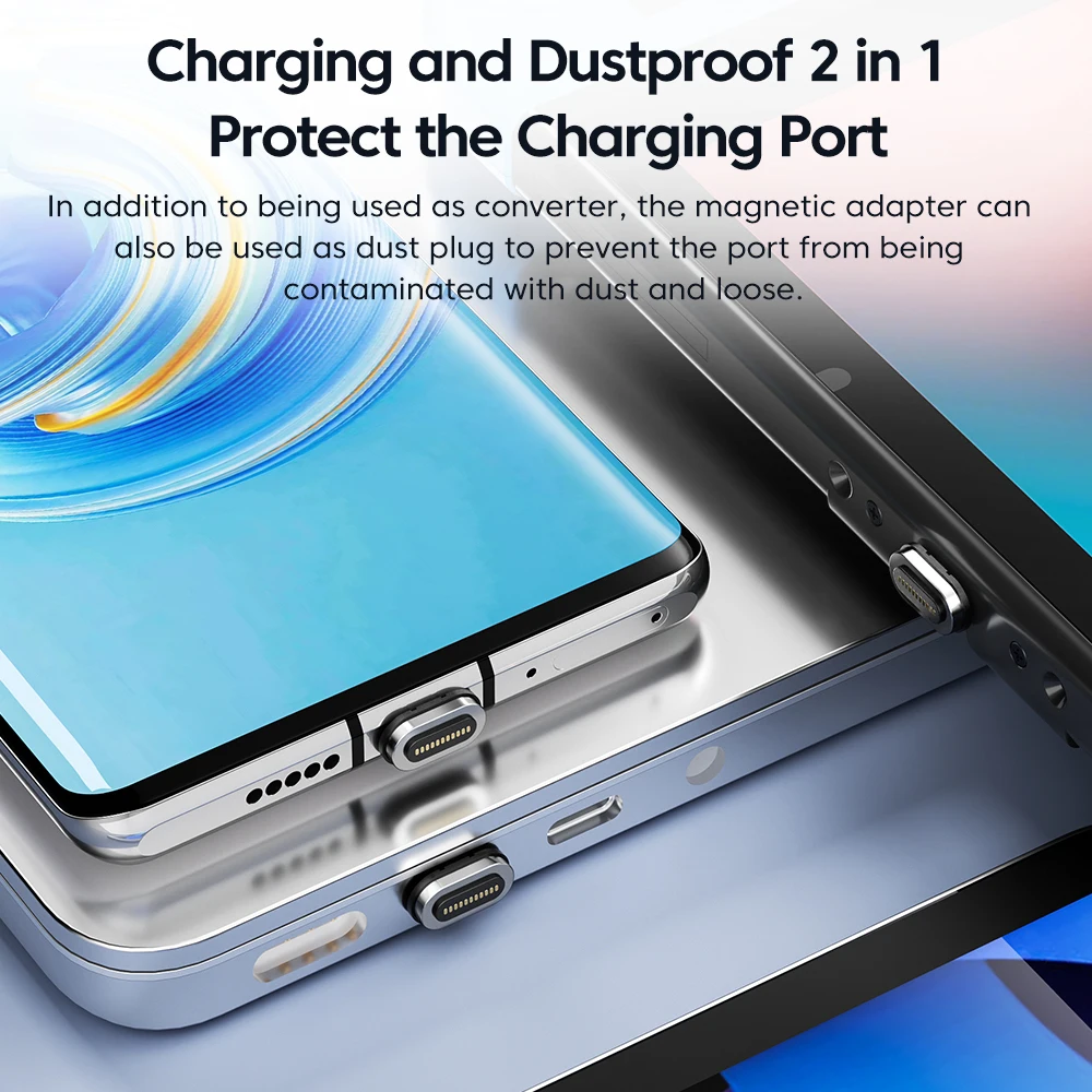 Toocki Adattatore USB C magnetico da 100 W USB 3.0 Tipo C per Samsung Huawei Oneplus Convertitore OTG LED dati 5 Gbps per MacBook iPhone 15