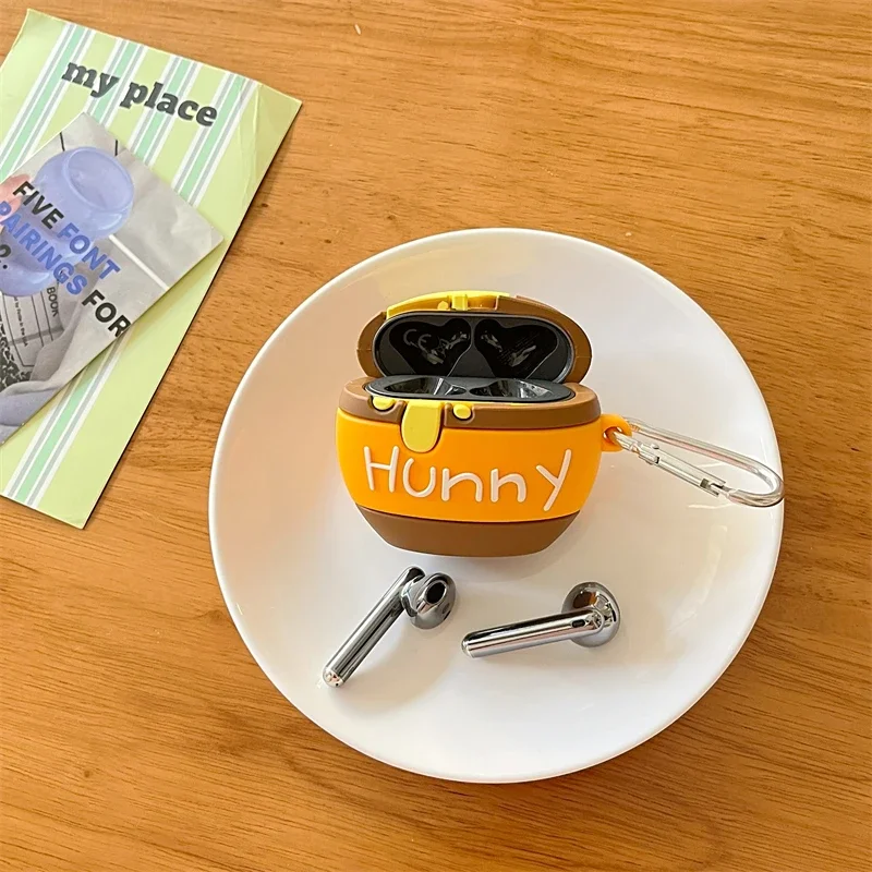 Honey Cartoon Silicone Earphone Case for HUAWEI FreeBuds 4 4i 5 5i Pro Pro2 Pro3 SE2 SE 2 Protective Shockproof Clip Shell Cover