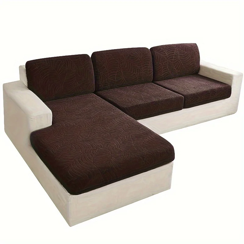 6pcs/Set Sofa Cover, Leaf Jacquard High Elasticity Sofa Cover, Furniture Protective Cover, Concubine-style Sofa Cushion Cover With Elastic Band, Easy To Install, Removable And Easy-to-clean Home Protective Cover, Valentine'S Day Home Decorations - view 5