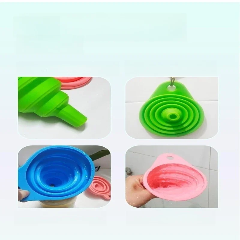 4 Piece Food Grade Silicone Funnel Set,Collapsible Kitchen Gadgets Accessories,,For Filling Water Bottles,Liquid Transfer image 5