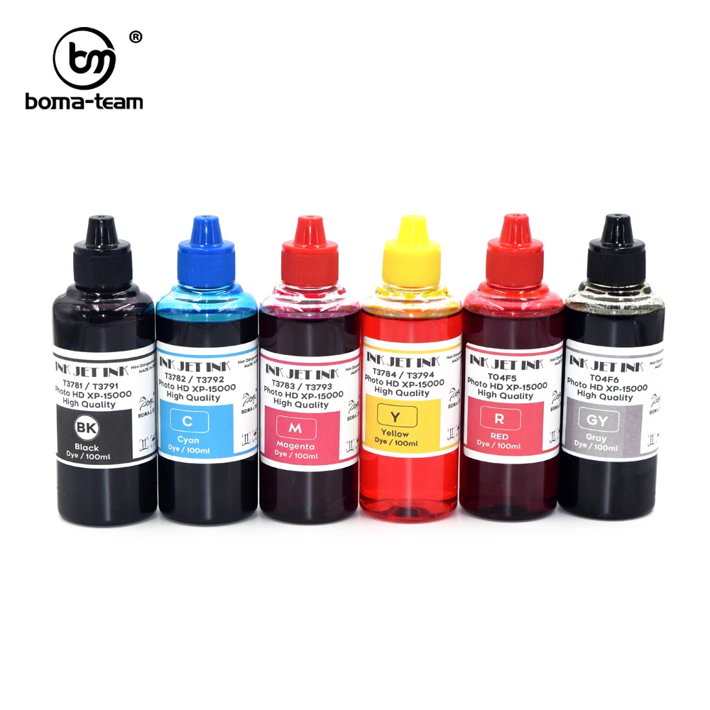 378XL 478XL 312XL 314XL XP 15000 6 Colors Refillable Dye Ink For Epson Expression Photo HD XP-15000 XP-15080 XP-15010 Printer