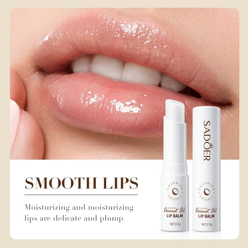 SADOER Coconut Lip Balm Moisturizing Anti Cracking Hydrating Repair Nourishing Anti Wrinkles Lipstick Lips Skin Care Products view 4