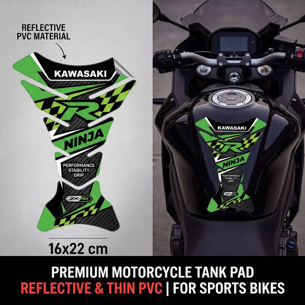 

FOR KAWASAKI Motorcycle PVC Tank Pad Tank Cap Protector Racing Sticker Universal
