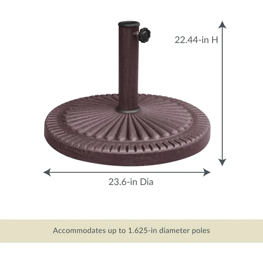 耐候性傘ベース、ブロンズ樹脂仕上げ、66ポンド
