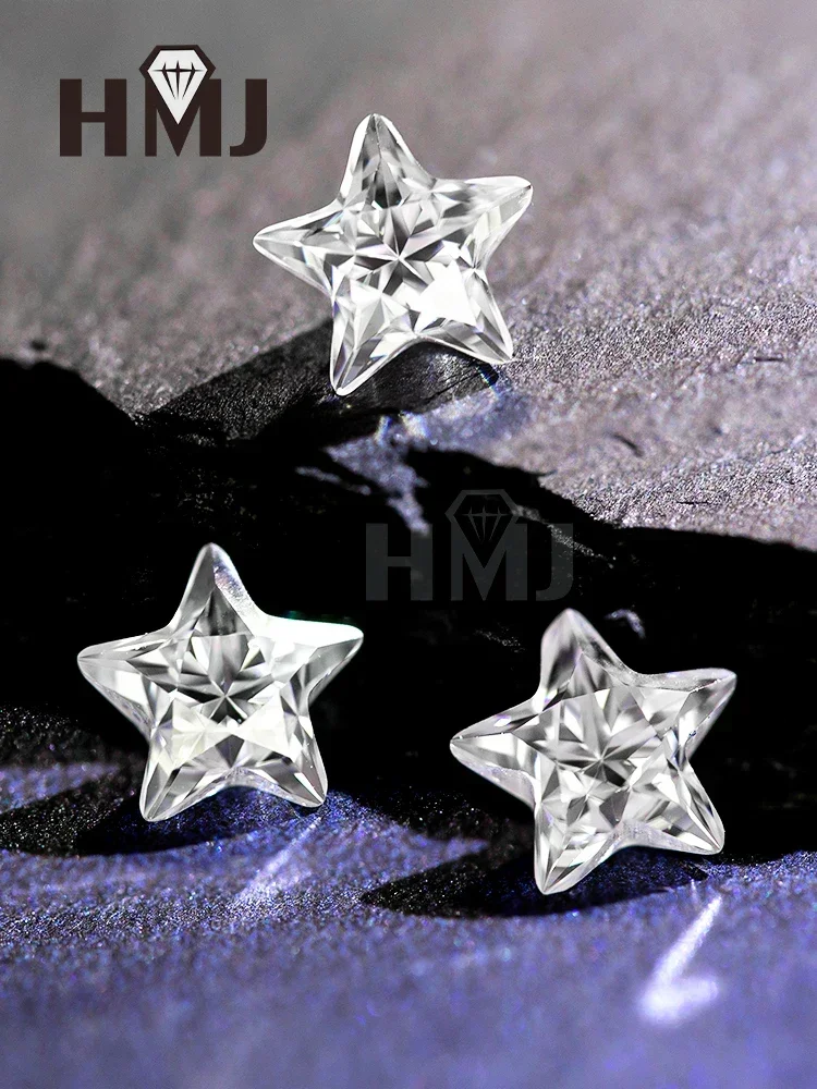 

HMJ Moissanite Stone Star Cut VVS1 D Color Loose Lab Grown Diamond With GRA Certificate Gemstones WholesaleChams For Jewelry Mak