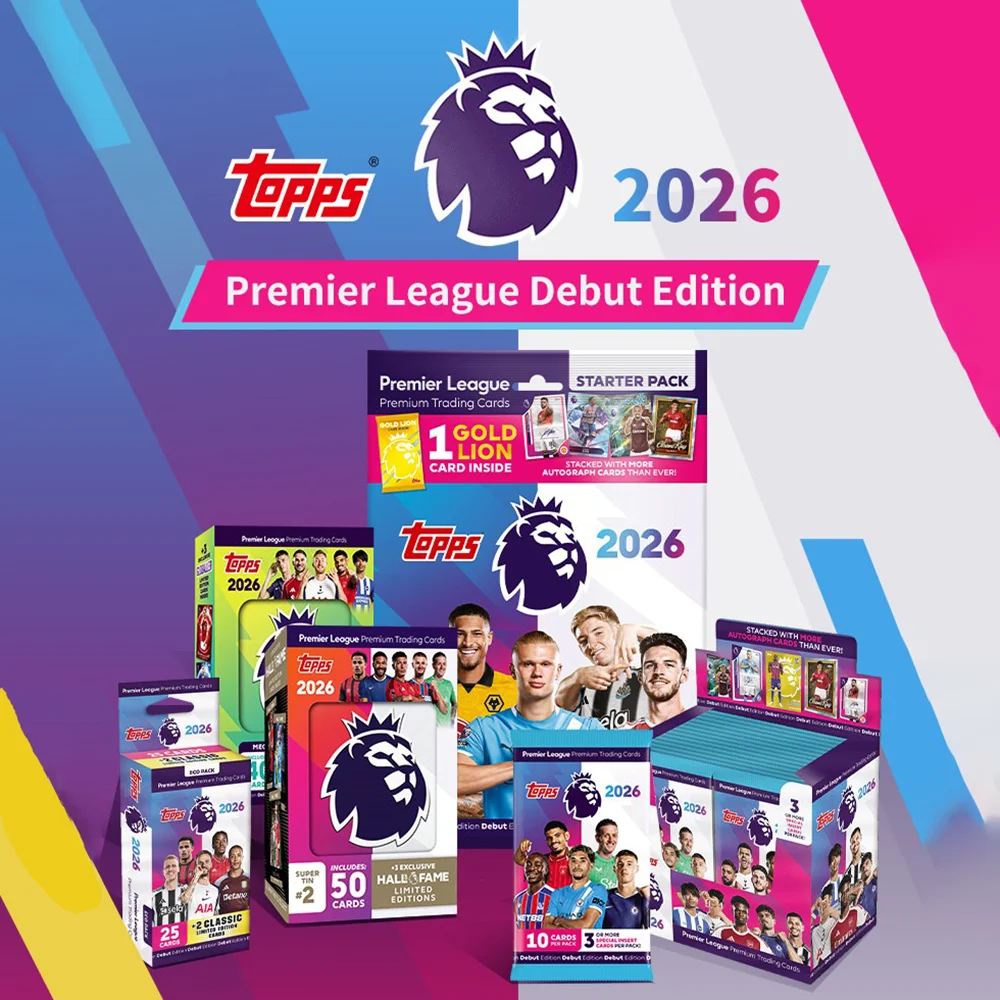 2026 Topps Premier League Edição de Estreia Cartas Colecionáveis de Futebol Haaland Palmer Mega Box Pack atchttag Caixa de Ferro Regular Presentes para Fãs