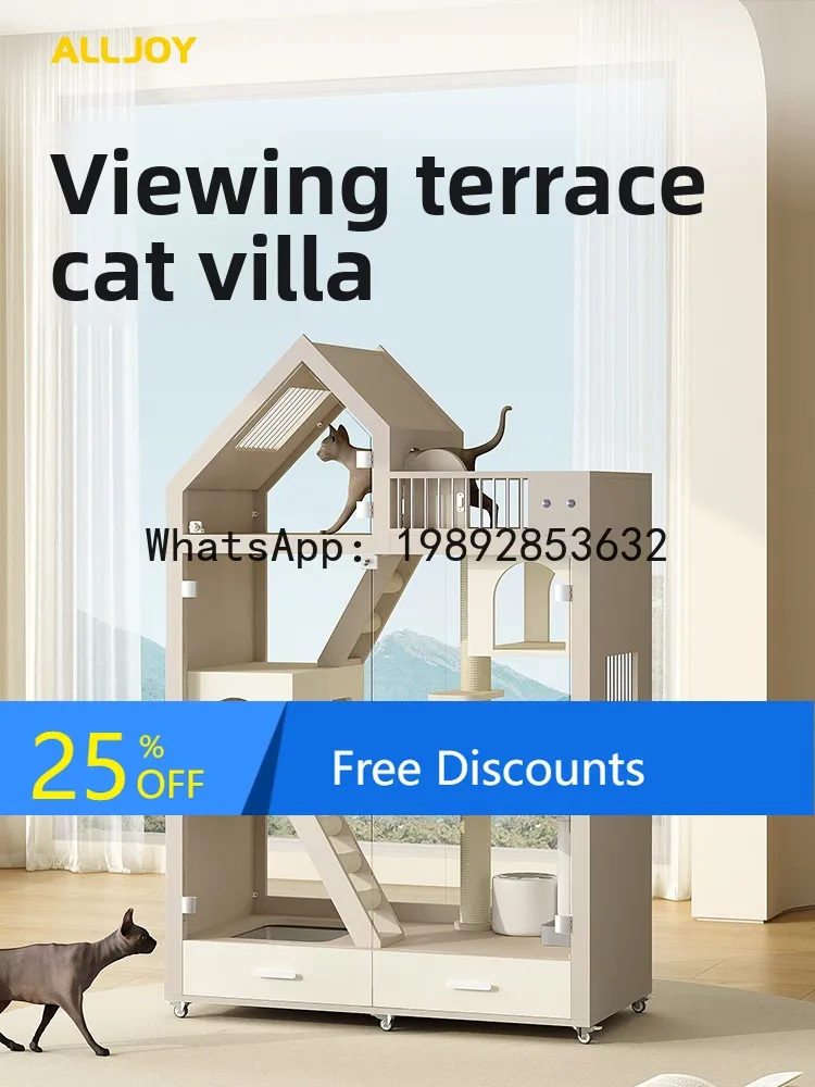 

YFY Luxury Villa Panoramic Glass Cabinet Wooden Cage Toilet Integrated Nest for Home Use