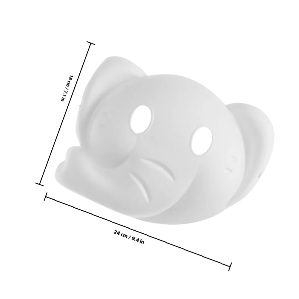 3 pcs Animal Pulp Mask Paintable Diy Face Masquerade Party Wedding Carnival Cosplay Accessory Elephant Rabbit Lion White
