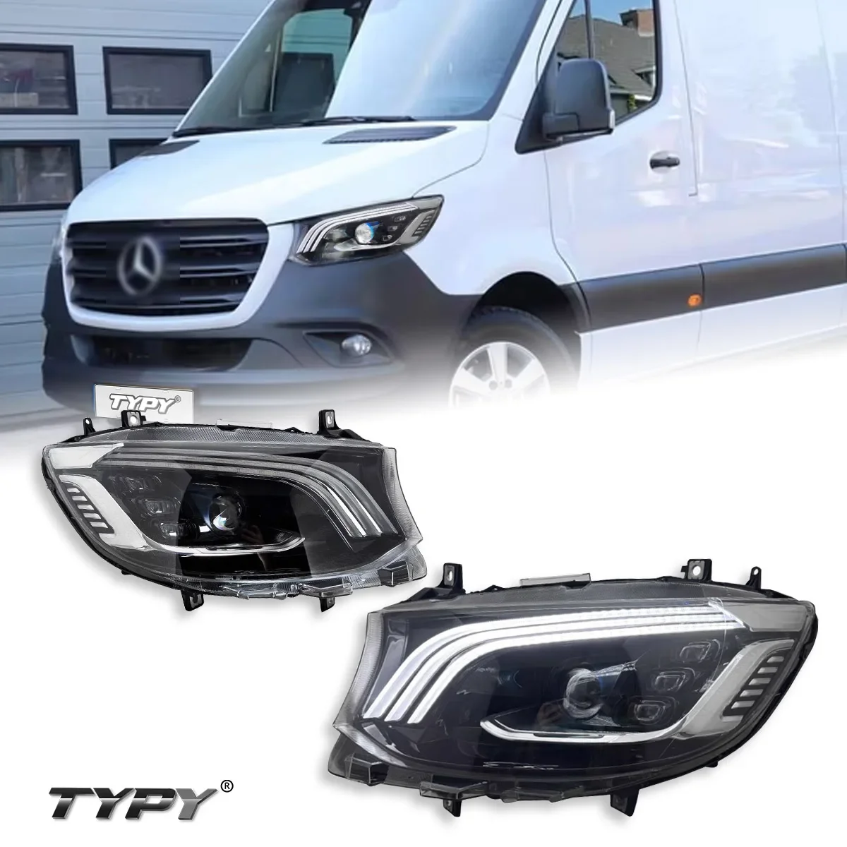 

Car Light Suitable for Benz Sprinter Sprinter headlight assembly modification with Maybach LED running light 2018-2021