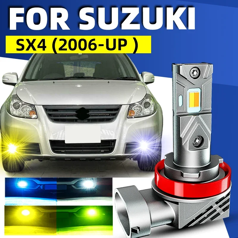 2x Car LED Front Fog Lights Bulbs Dual Colors Switchback White Yellow For Suzuki sx4 crossover cross EY GY 2012 2013 2014 2015