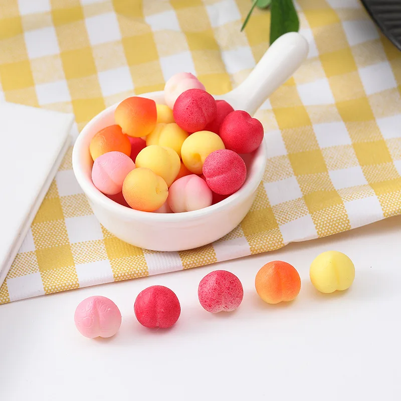10pcs Mini Peach Yellow Peach Grape Corn Model Food Play Miniature Simulation Doll Accessories Home Decor Decoration Crafts