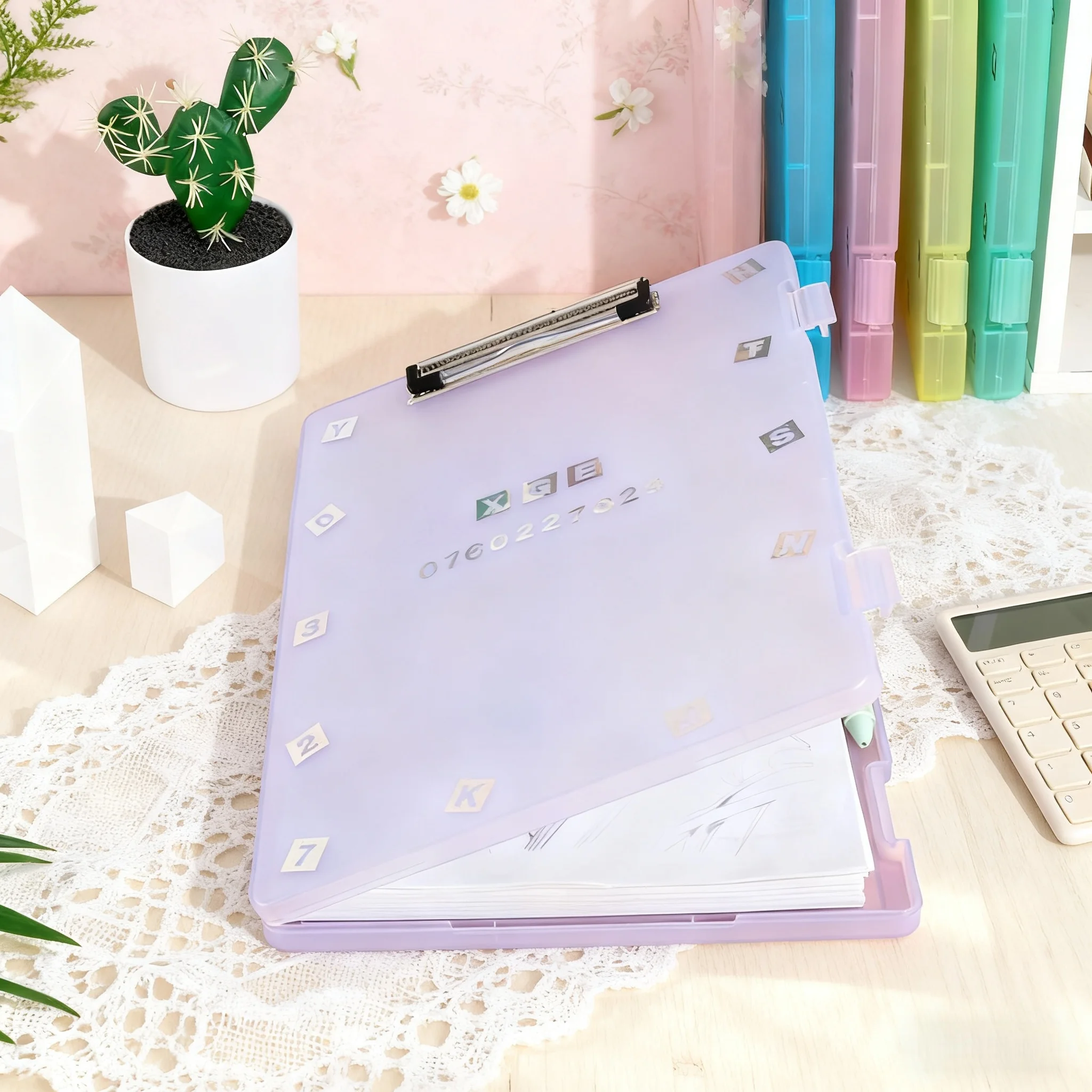 صندوق ملفات A4 شفاف لأوراق الاختبار، منظم تخزين المستندات، لوحة كتابة الحافظة #4