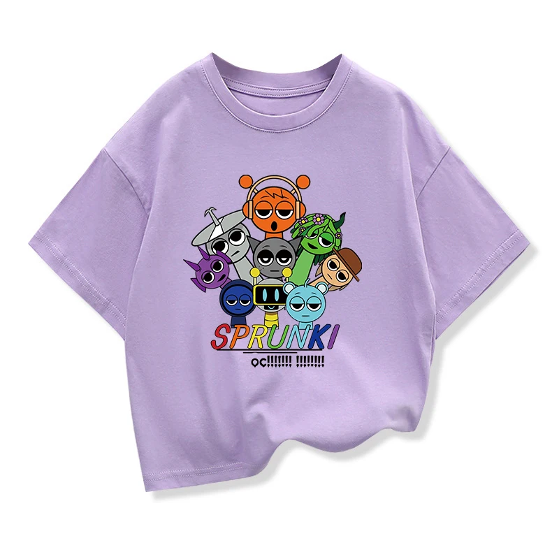 الصيف الأطفال تي شيرتات قصيرة الاكمام Spunki لعبة الرعب Incredibox القمم الكرتون الملابس تيز الفتيات الفتيان الاطفال الملابس القطنية #6