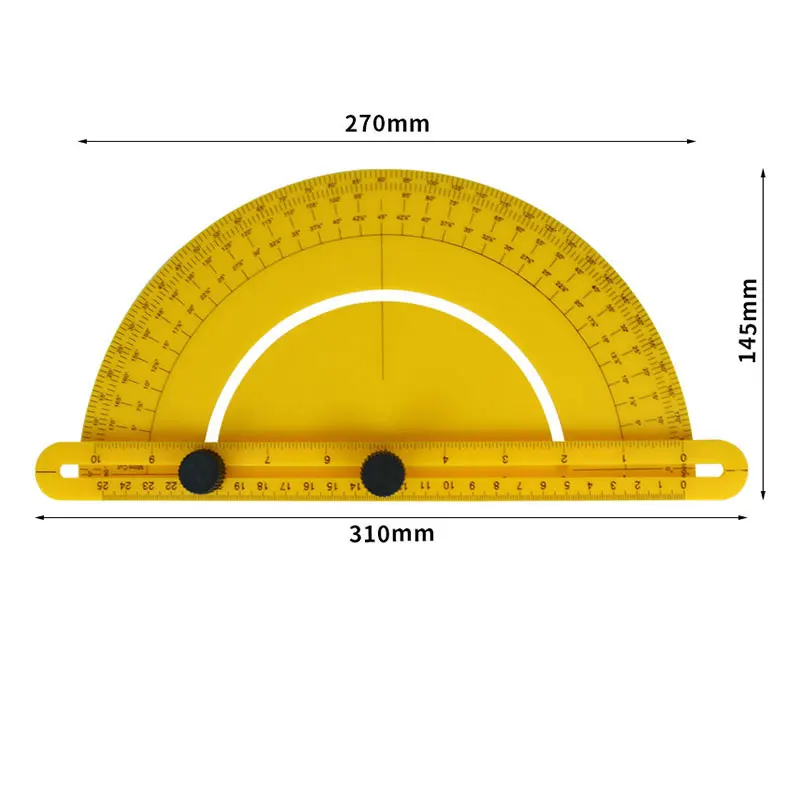Multifunctional Angle Finder Protractor Semicircular 180° Drawing Active Ruler Template Woodworking Draft Design Measure Gauge