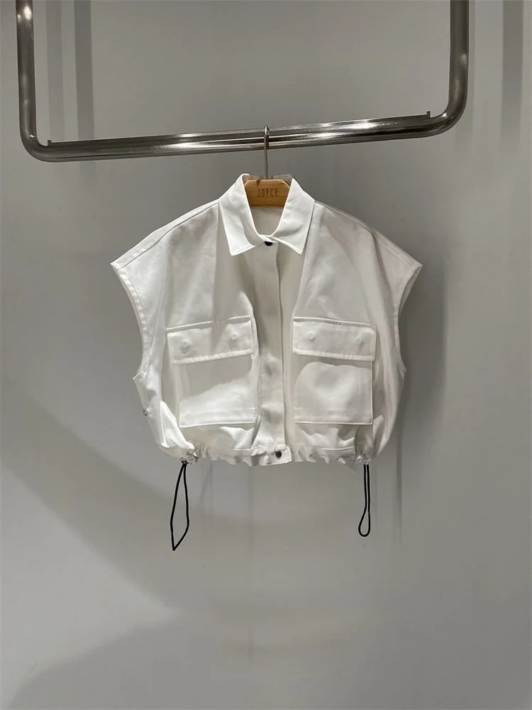 FOG SACAI Svel irt Vest ort Sle Dameskleding ket Dstring Zoom Polyestervezel Katoenmix Zomer 2024