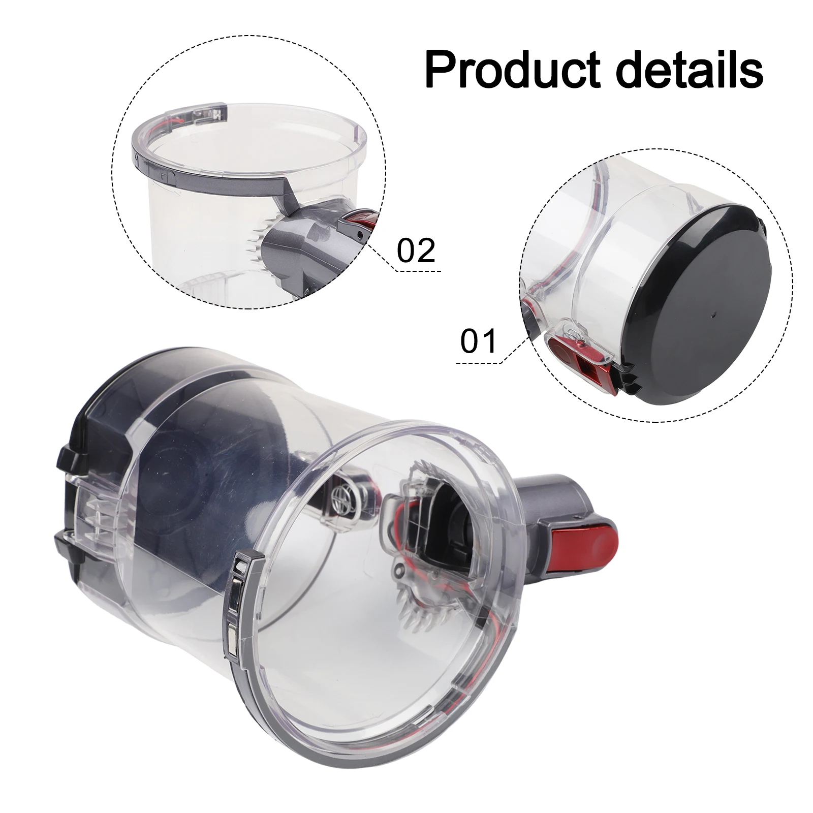 

10 KPa150W Cordless Handheld Vacuum Cleaner Replacement Dust Cup Effective Dust Collection and Motor Protection