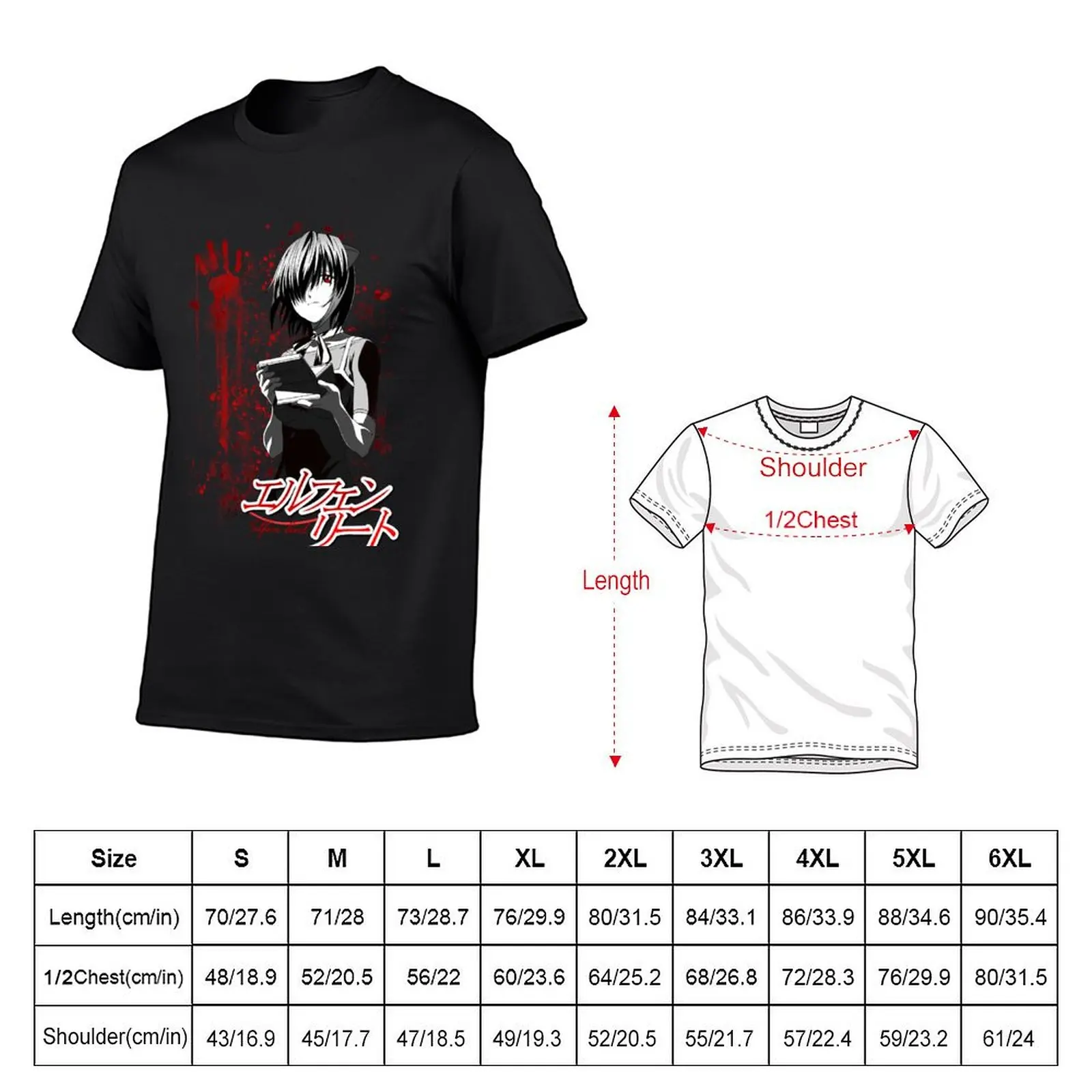 Elfen Lied T-Shirt funny meme t-shirts plus sizes Luxury man rapper graphic tees t shirts for men pack