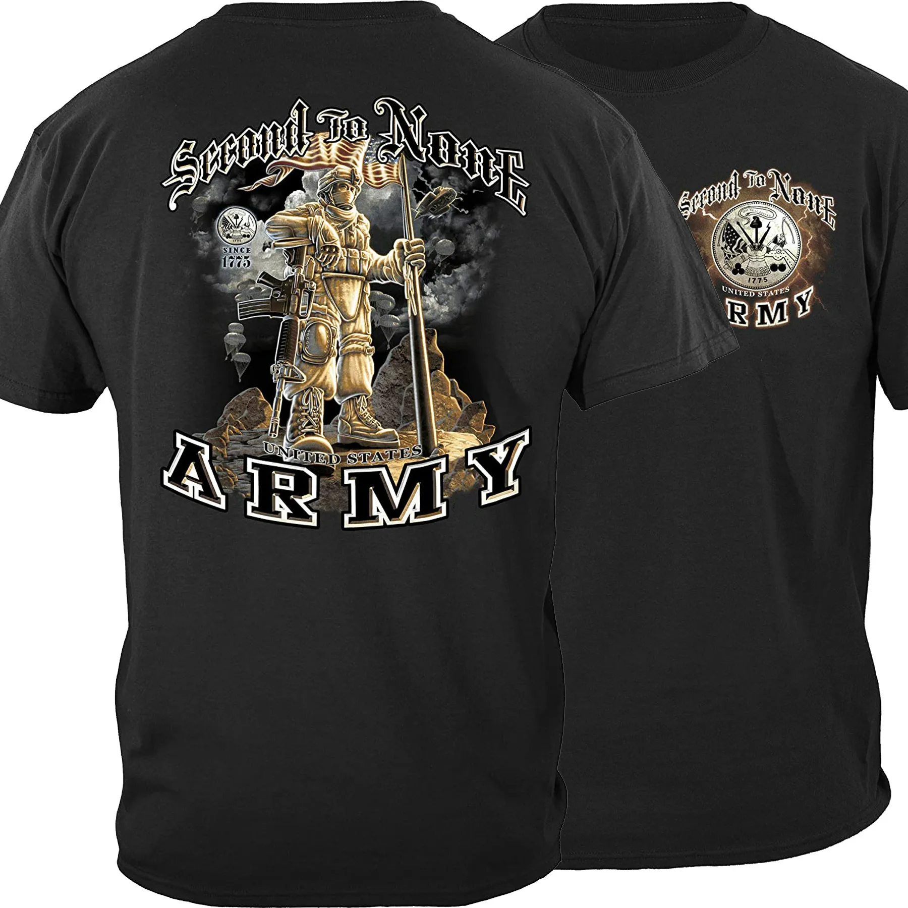 

Second to None. rare US Army T Shirt. Short Sleeve 100% Cotton Casual T-shirts Loose Top Size S-3XL