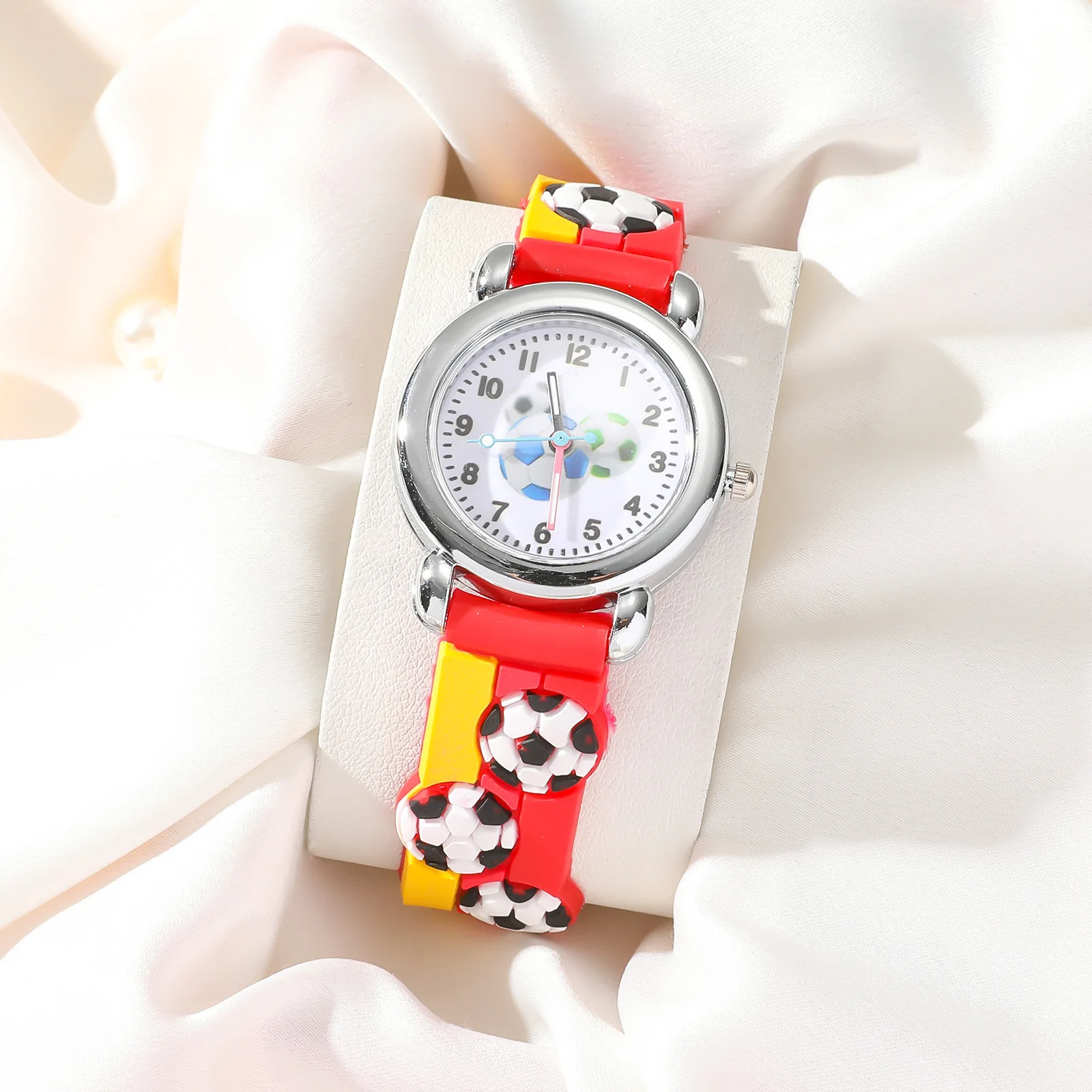 Reloj de silicona de dibujos animados de fútbol Deportivo para niños, relojes casuales para niños, niñas, estudiantes, alta calidad, moda