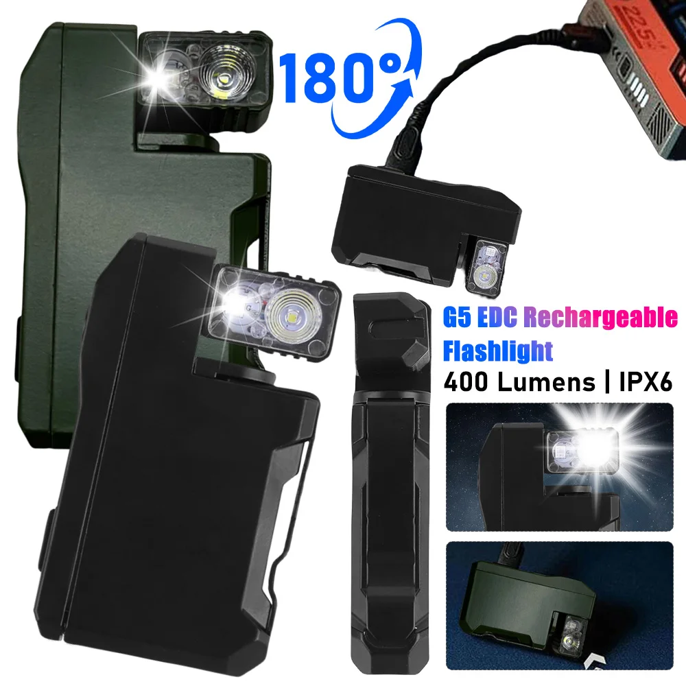 

G5 Перезаряжаемый фонарик EDC 400 люмен Портативные мини-карманные фонарики Легкий небольшой светильник для кемпинга для экстренной помощи на открытом воздухе