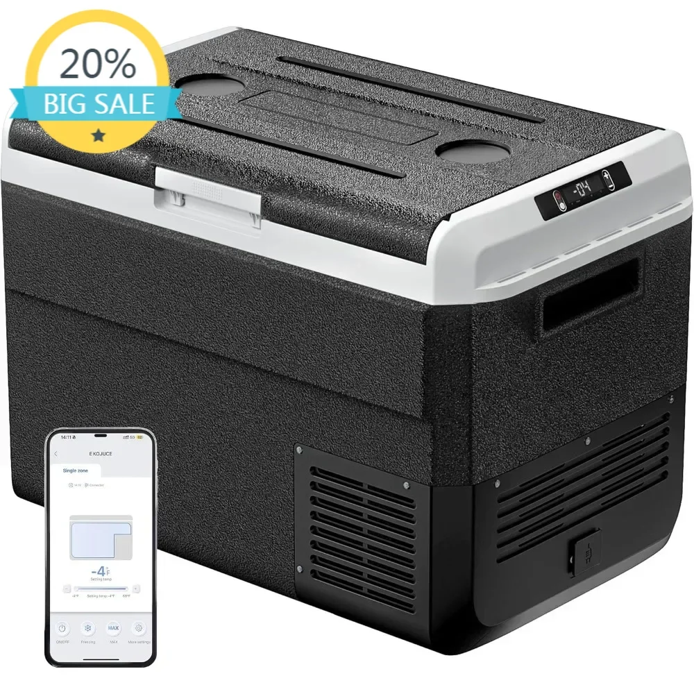 

Bestseller12 Volt Refrigerator, 53 Quart Electric Cooler, Car Fridge 12V/24V DC 100~240V AC, Portable Freezer -4℉~68℉, APP Contr