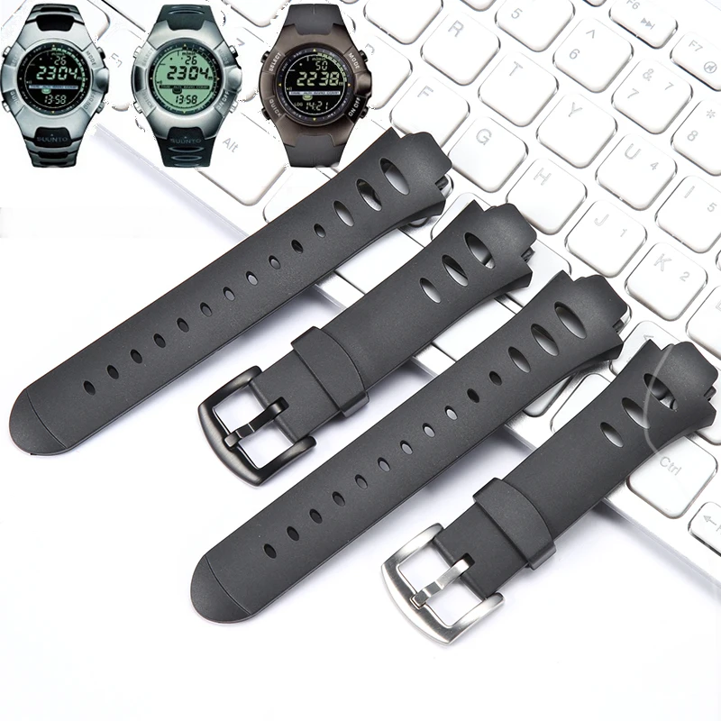 Rubber Replacement Watch Band Strap For SUUNTO Observer SR X6HRM DEC19 P45 18Apr23 Stainless Steel Buckle Wristband Accessories