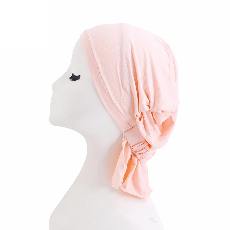 Donne musulmane Stretch Turbante Hijab cancro cappello chemio berretto perdita di capelli Turbante foulard copertura berretti cofano fascia avvolgere copricapo