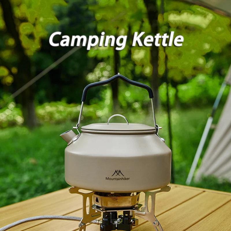 

Outdoor Lightweight Water Kettle, Mini Camping, Picnic Kettle, Portable Aluminum Kettle, 1.4L