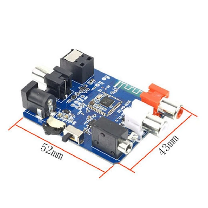 บลูทูธ 5.0 ตัวรับสัญญาณ Fiber Coaxial To Analog RCA DAC ถอดรหัสสเตอริโอสําหรับทีวีเครื่องขยายเสียงหูฟัง