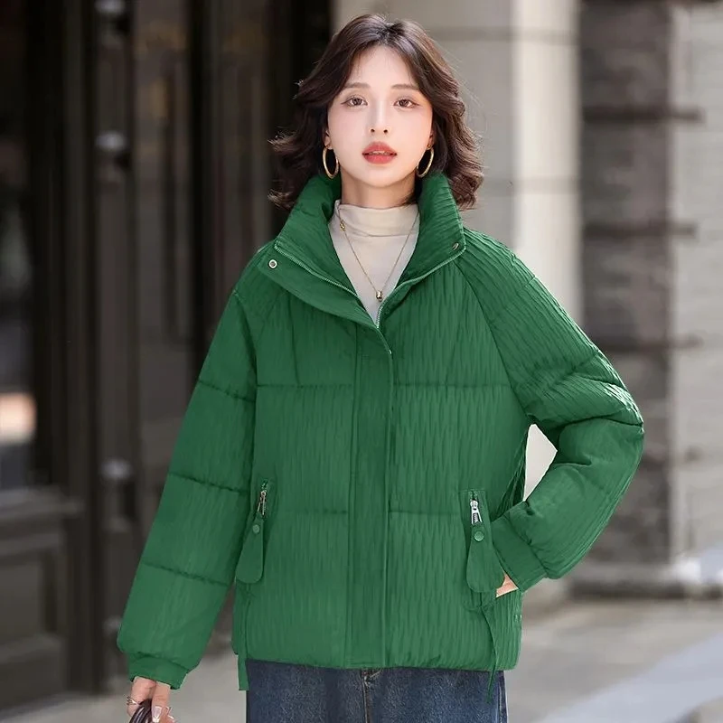 

Fashion Cotton-Padded Jacket Women Autumn Winter New Down Coat Female Stand-up Parkas Thick Warm be Cold-proof Overwear Lady Top