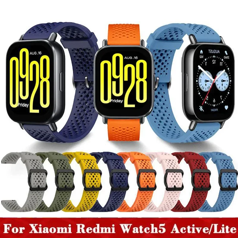 22 мм цветной спортивный силиконовый ремешок для часов для Redmi Watch 5 Active Smartwatch браслет для Redmi Watch 5 Lite аксессуары для браслетов